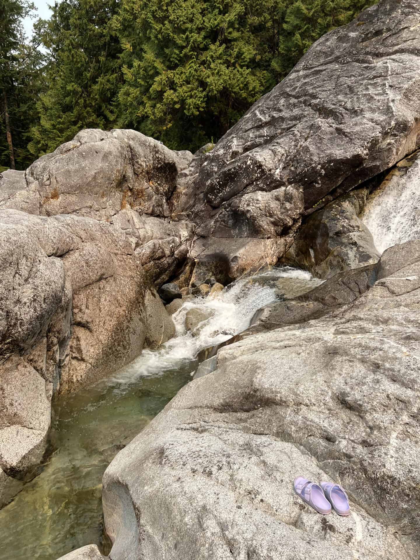 water source at granite falls in the Indian arm